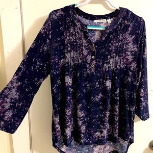 Purple patterned blouse